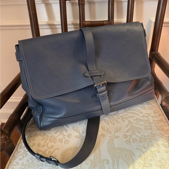 Elegant coach navy Leather Men's Bag - Picture 1 of 4